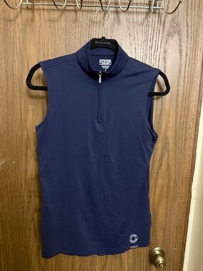 Dover Saddlery Navy Sleeveless Quarter-Zip Riding Tank